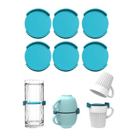 6Pcs Mug Organizers Cup Stackers Holders Blue