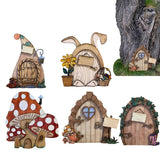 5Pcs Elf Door Fairy Tale House Door Miniature Garden Decor Christmas Tree Decoration