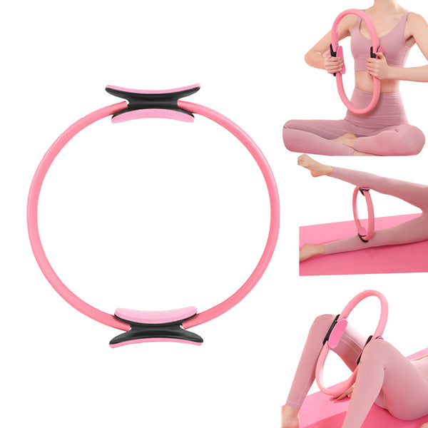 Pilates Ring Resistance Training Tool Yoga Exercise Magic Circle Grip Pink