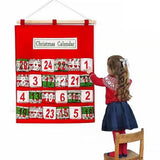 Christmas Advent Calendar Candy Bag Wall Hanging Storage Sack Xmas Decor with 24 Pockets
