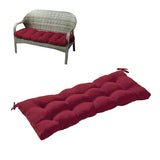 Outdoor Bench Cushion Long Seat Pad with Ties for Indoor Outdoor Furniture Wine Red