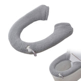 Winter Warm Toilet Seat Cover Elastic Bathroom Closestool Toilet Seat Cover Pad Mat Light Grey