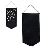 53x26.7cm Wall Hanging Badge Brooch Jewelry Storage Case Canvas Display Banner Stand Pin Collection Organizer Holder Black
