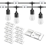 10Pcs Self-Adhesive Hooks for String Lights Clips Indoor Outdoor Cable Clips Holders Cord Organizer