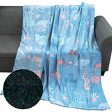 Glow in The Dark Throw Blanket Marine Life Luminous Blanket