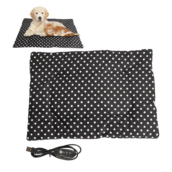 Electric Heating Pad Pet Heated Mat Dog Cat Blanket Black