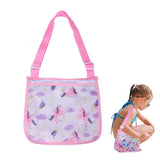Children Beach Mesh Storage Bag Shell Collection Bag Beach Sand Toy Seashell Bag Pink Unicorn