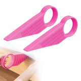 2Pcs Ergonomic Mattress Lifter Wedge Elevator Bed Making Lifting Handy Tool Pink