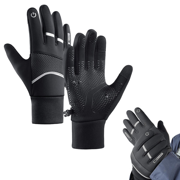 Unisex Touch Screen Gloves Winter Warm Riding Gloves Running Mittens Black