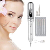 Electric Plasma Freckle Removal Pen LCD Face Skin Mole Remover Dark Spot Removal Machine Beauty Device Silver