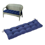 Outdoor Bench Cushion Long Seat Pad with Ties for Indoor Outdoor Furniture Blue