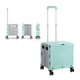 Folding Utility Cart Portable Shopping Camping Rolling Crate Handcart Telescoping Handle Green