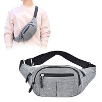 Unisex Sling Bag Chest Pack Fanny Pack Sports Waist Bag Wallet Grey