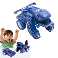 Crash Transforming Dinosaur Car Toy Deformation Toy Car Kid Gift Dark Blue
