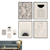 Set of 4 Unframed Minimalist Boho Wall Art Prints Abstract Art Prints Artwork Posters Wall Decor 50 x 70cm