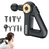 Handheld Muscle Massager with 9 Massage Heads Gold