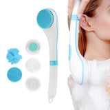 Electric Shower Scrubber Body Brush Rechargeable Bath Brush with Long Handle Blue