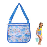 Beach Mesh Storage Bag Shell Collection Bag Beach Sand Toy Seashell Bag Dark Blue Whale