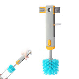 4 in1 Multi-Functional Bottle Cleaning Brush U-shape Bottle Cup Lid Cleaning Brush Gray