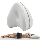 Memory Foam Leg Knee Pillow for Side Sleeper Knee Support Pillow Cushion White