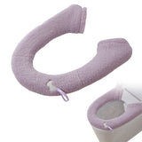 Winter Warm Toilet Seat Cover Elastic Bathroom Closestool Toilet Seat Cover Pad Mat Light Purple