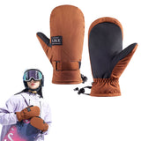 Pair of Adult Winter Ski Mittens Snow Gloves Ski Gloves Water-resistant Mittens Brown