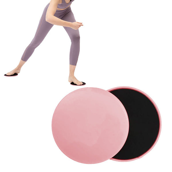 2Pcs Gym Training Fitness Exercise Glider Slide Discs Core Slider Workout Pink