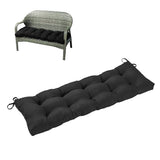 Outdoor Bench Cushion Long Seat Pad with Ties for Indoor Outdoor Furniture Black