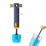 4 in1 Multi-Functional Bottle Cleaning Brush U-shape Bottle Cup Lid Cleaning Brush Blue