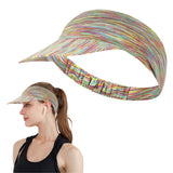 Elastic Empty Top Caps Sun Visor Caps Sun Protection Sports Beach Hat Rainbow
