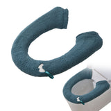 Winter Warm Toilet Seat Cover Elastic Bathroom Closestool Toilet Seat Cover Pad Mat Dark Green