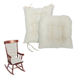 2Pcs Set Non-Slip Rocking Chair Cushion Set with Seat and Back Cushion Beige