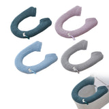 4Pcs Winter Warm Toilet Seat Cover Elastic Bathroom Closestool Toilet Seat Cover Pad Mats Style 2