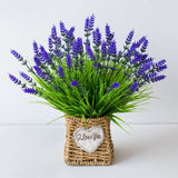 10Pcs Set Artificial Lavender Flowers Fake Plastic Plants Outdoor Home Garden Decor