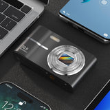 Digital Camera with 32GB TF Card 16X Digital Zoom Auto Focus Vlogging Camera for Students Beginners Black