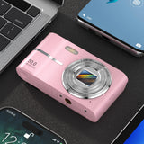 Digital Camera with 32GB TF Card 16X Digital Zoom Auto Focus Vlogging Camera for Students Beginners Pink