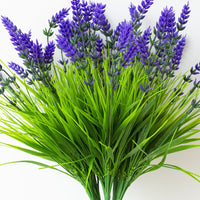 10Pcs Set Artificial Lavender Flowers Fake Plastic Plants Outdoor Home Garden Decor