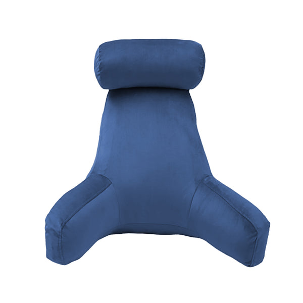 Backrest Pillow Neck Lumbar Support Chair Cushion with Arms Headrest Blue