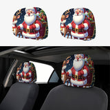 2 PCS Double Sided Christmas Auto Seat Headrest Covers Style 1