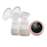 Electric Dual Breast Pump LCD Display Breastfeeding Pump 3 Modes Nursing Breast Milk Pump Pink