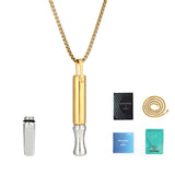Mindfulness Breathing Necklace Stress Relief Pendant Stainless Steel Anxiety Breathe Necklace Gold