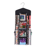 Double Sided Hanging Gift Wrap Organizer Wrapping Paper Bag Storage Black