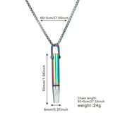 Mindfulness Breathing Necklace Stress Relief Pendant Stainless Steel Anxiety Breathe Necklace Mix-colour