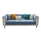 Plush Sofa Cover Couch Cover Anti-slip Sofa Slipcover Furniture Protective Cover Blue