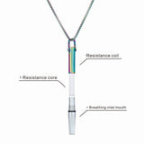 Mindfulness Breathing Necklace Stress Relief Pendant Stainless Steel Anxiety Breathe Necklace Mix-colour
