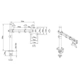 Single Articulating Monitor Arm Mount for 15 to 30 Inches Monitors Height Adjustable Articulating Tilt