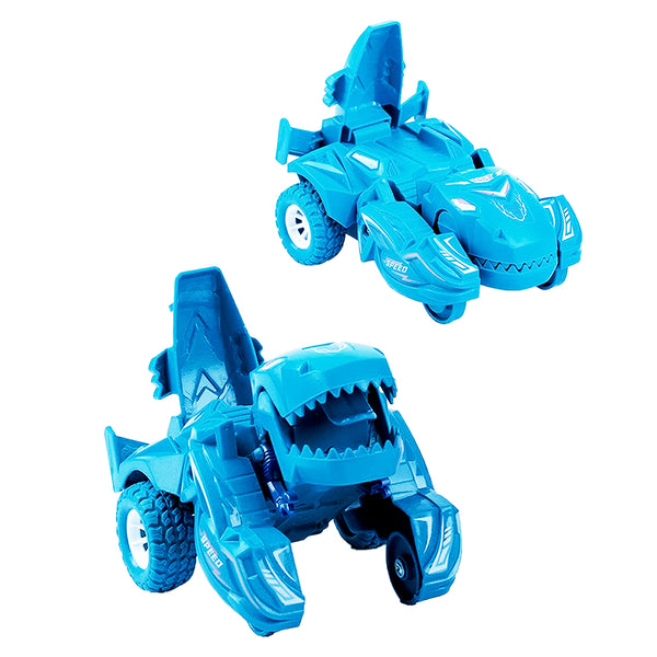 Crash Transforming Dinosaur Car Toy Deformation Toy Car Kid Gift Sky Blue