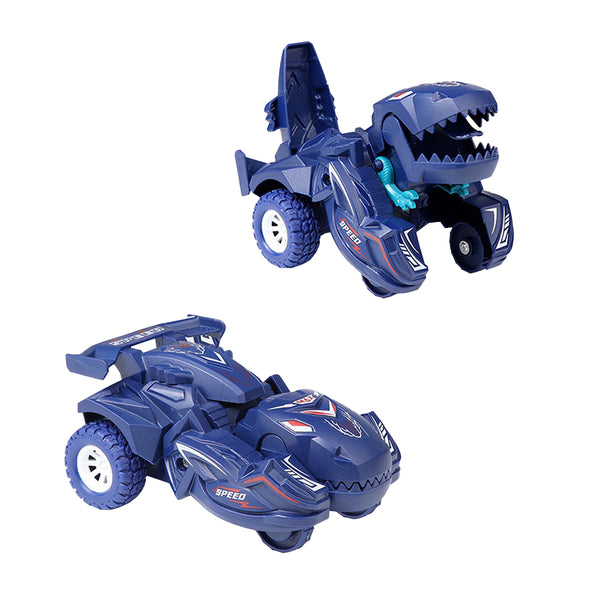 Crash Transforming Dinosaur Car Toy Deformation Toy Car Kid Gift Dark Blue