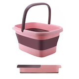 Collapsible Foot Bath Basin with Massage Acupoints Pink