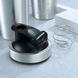 750ml 304 Stainless Steel Workout Gym Protein Mixer Shaker Bottle Cup Drink Mixer Silver